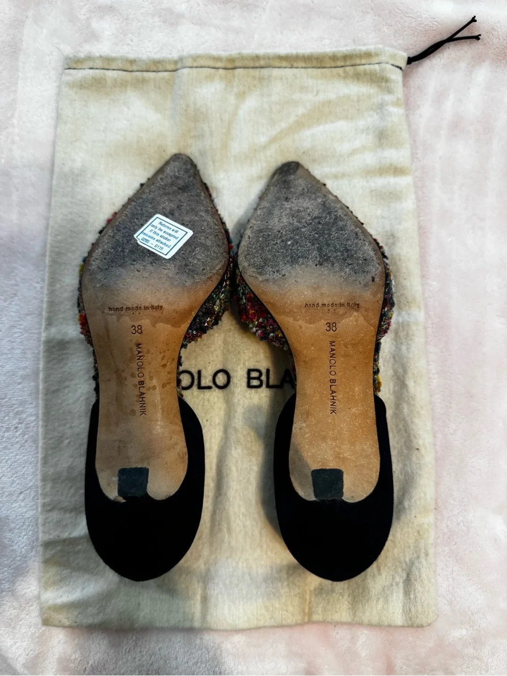Manolo Blahnik Multicolor Tweed D'Orsay Pumps - Multicolor/Navy